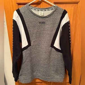 Victoria’s Secret PINK Grey with Black & White Crewneck (Size S)